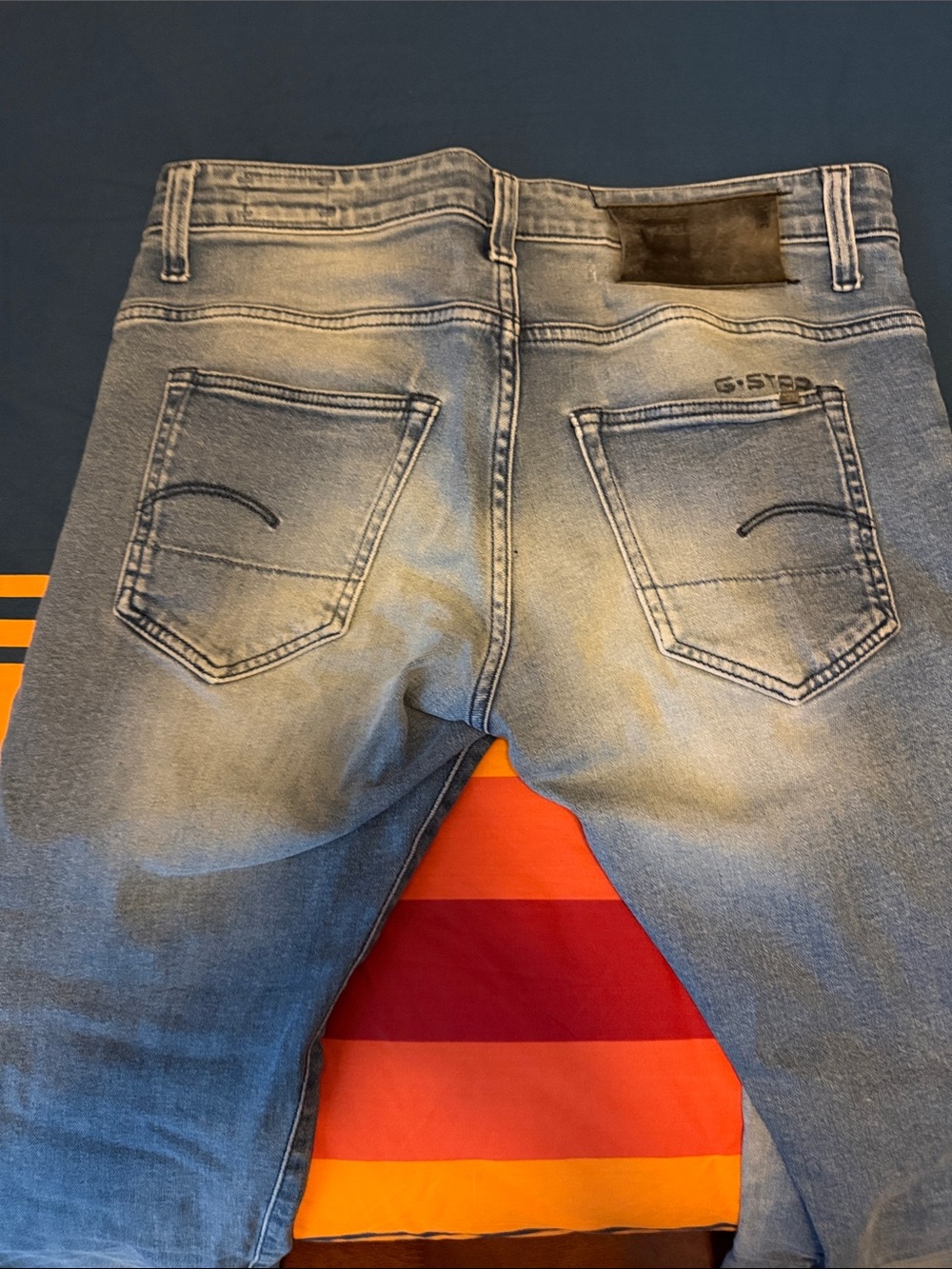 G-Star Slim Straight Light Blue Faded Jeans